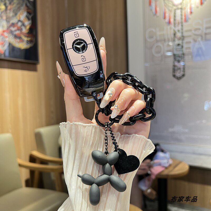适用奔驰e级e300l车钥匙套c级c260l女款glc300/260l车扣c200l壳包