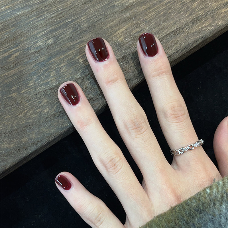 红色指甲油2026新款免烤快干持久可撕拉车厘子酒红色脚趾显白水性