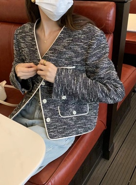 2025初春小香风薄外套V领小个子MFIVE均码衣长50cm，胸围102cm