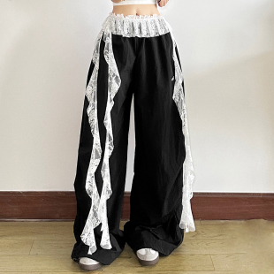 KLIOU 小众设计感街头爵士舞配裤子蕾丝腰带百搭不规则腰部装饰潮