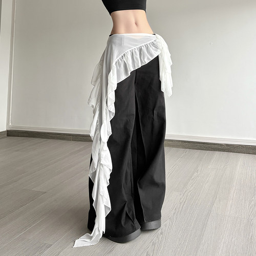 纯欲少女风网纱系带高腰屁帘
