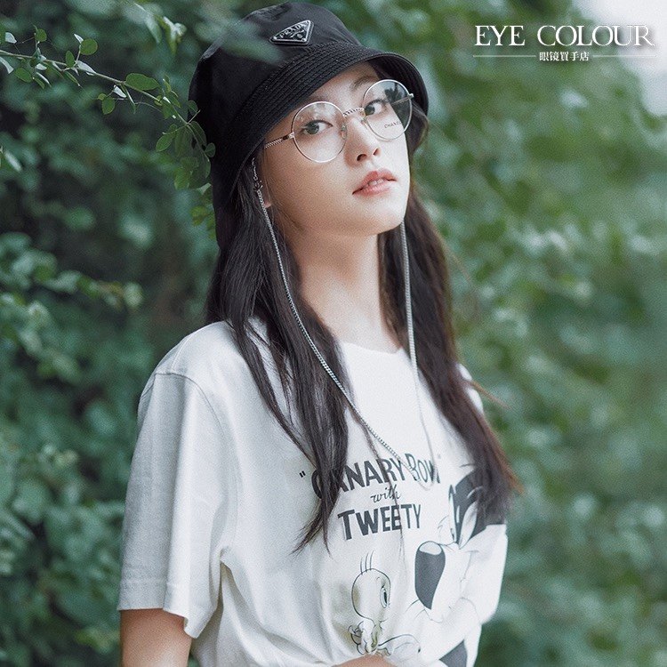 香家CH2186女款圆圈复古搭配链条配饰素颜穿搭配镜眼镜框好物推荐