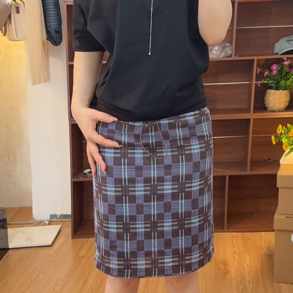 兩穿宅女同款格子百搭格紋半身裙