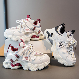 春秋男童透气运动鞋初中学生网面跑步鞋女童软底老爹鞋儿童休闲鞋