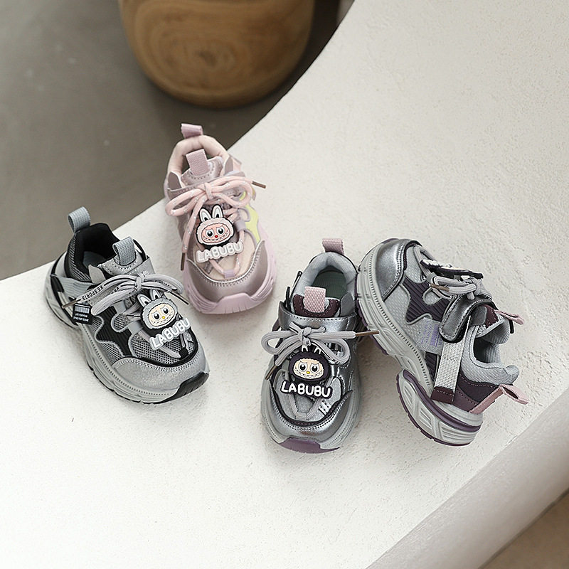 男童网面老爹鞋女童卡通软底运动鞋儿童网红休闲鞋小孩耐磨跑步鞋