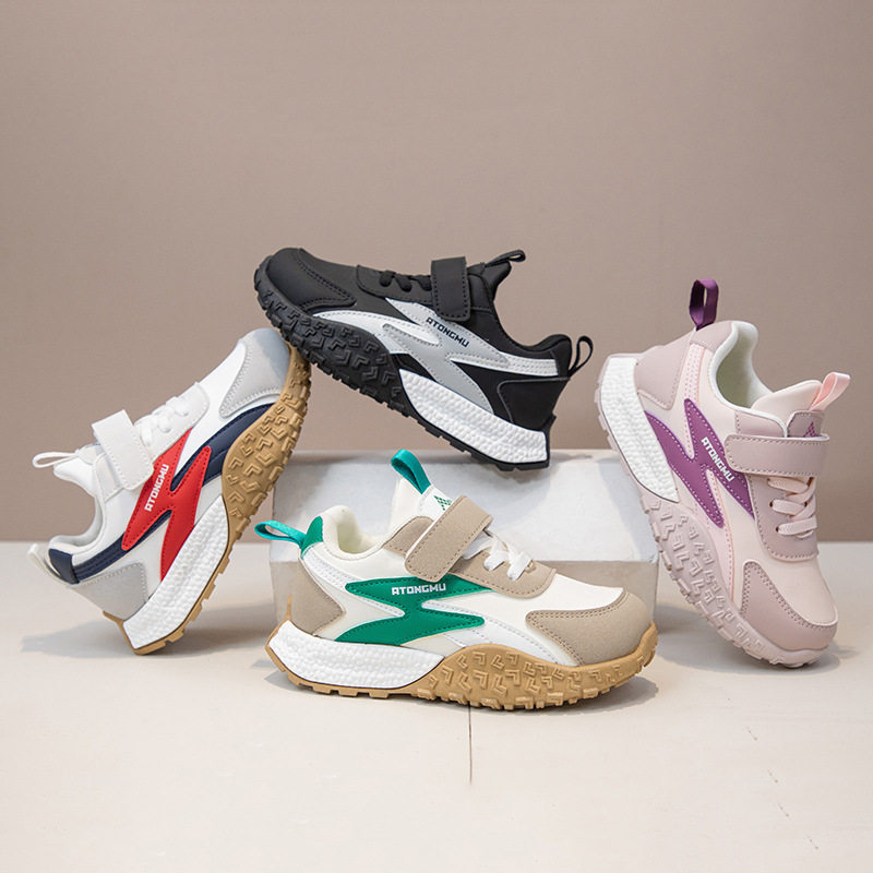 男童软底跑步鞋儿童休闲时尚运动鞋浅色百搭平底鞋女童老爹休闲鞋