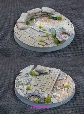 现货 Gamers Grass Urban Warfare Bases, Round 40mm (x5)