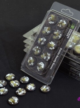 现货 Gamers Grass Winter Bases, Round 25mm (x10) 成品