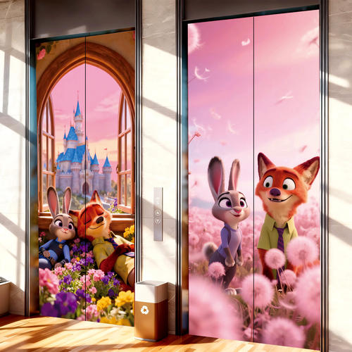 朱迪尼克磁吸门贴电梯间