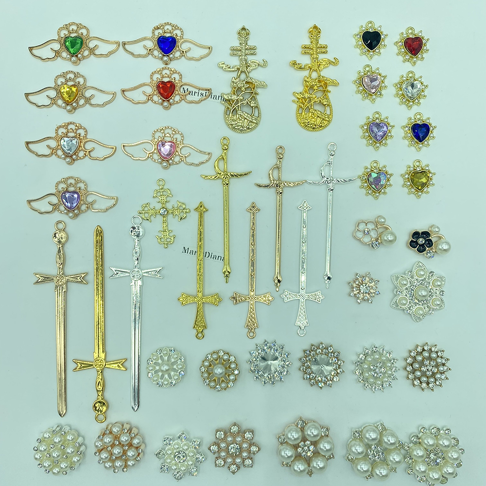 水钻仿珍珠花盘手工配件吧唧材料