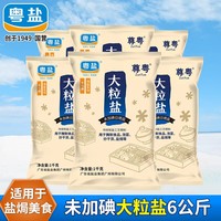 粤盐 6袋大粒盐粗盐盐焗腌制泡菜颗粒盐未加碘食用盐无碘家用