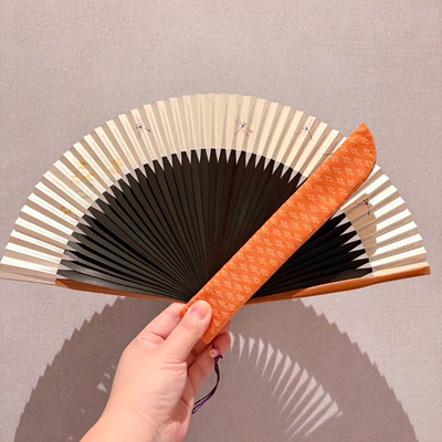现货！日本京都老铺 宫胁卖扇庵京趣扇手绘双面纸扇子 蜻蜓付扇袋