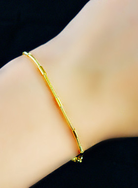 流苏18k黄金色手链女 999真金素款蛇骨金不褪色简约