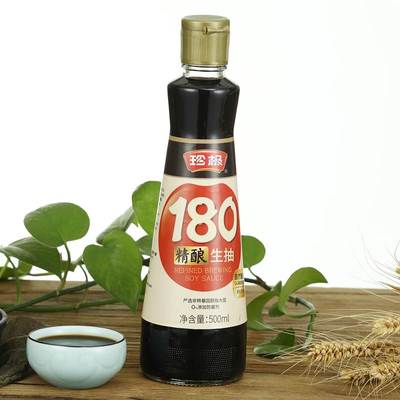 新款 统万精酿180生抽酱油 头道原香180天酿造酱油 500ml 包邮包