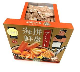 金语海鲜拼盘咖喱鱼蛋蟹肉棒鱼豆腐鱼籽包即食零食 118g海鲜拼盘