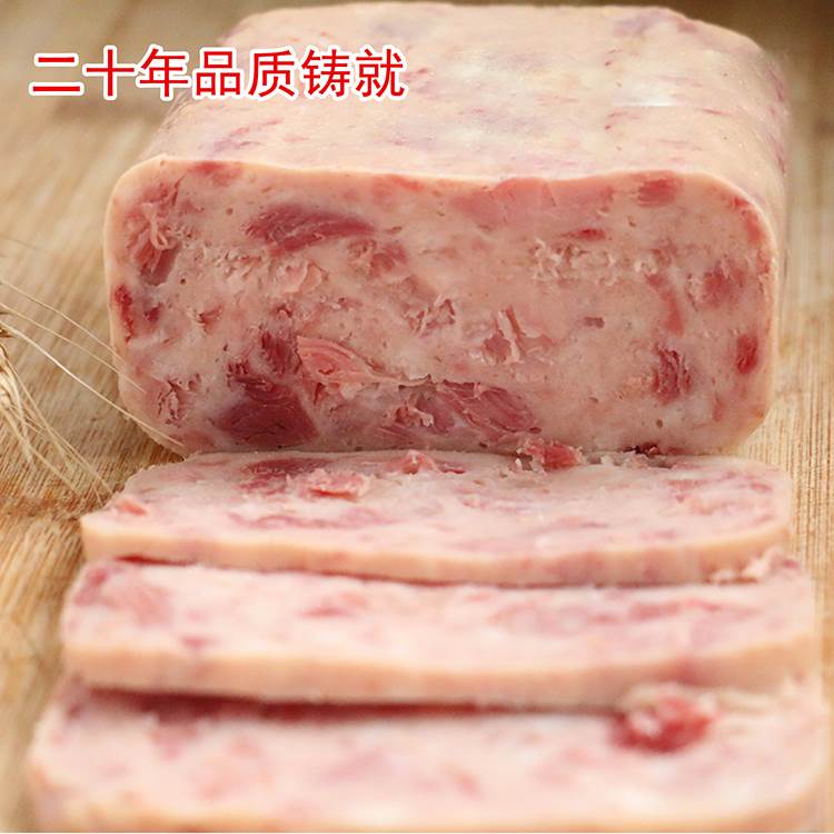 新款 北方火腿猪肉午餐肉罐头340g大肉粒涮火锅麻辣香锅麻辣烫肉