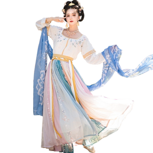 夏时墨子研原创汉服女坦领三件套中国风一片式齐腰半臂唐制春秋款