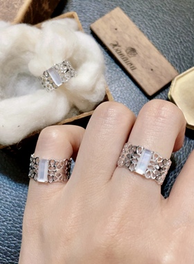 nojes限量蕾丝镂空宽版尾戒指