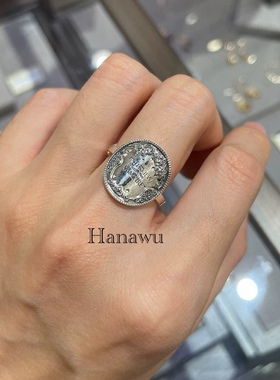 日牌电影联名复古圆形纯银戒指