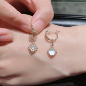 nojess新白蝶贝白水晶 香花瓣 窗花蕾丝镂空双面吊坠耳坠项坠K金