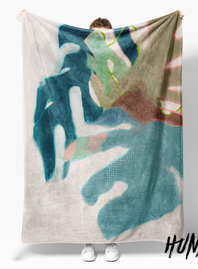 创意涂抹欧美INS网红同款毛毯盖毯午睡毯盖腿披肩沙发毯子装饰毯