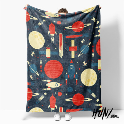 宇宙探索火箭宇航员网红毛毯