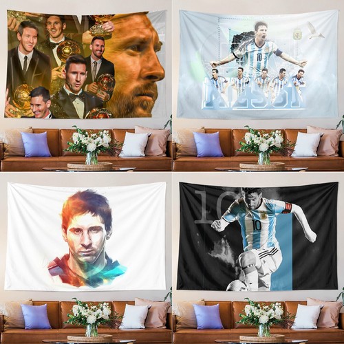 挂布梅西写真海报Messi足球