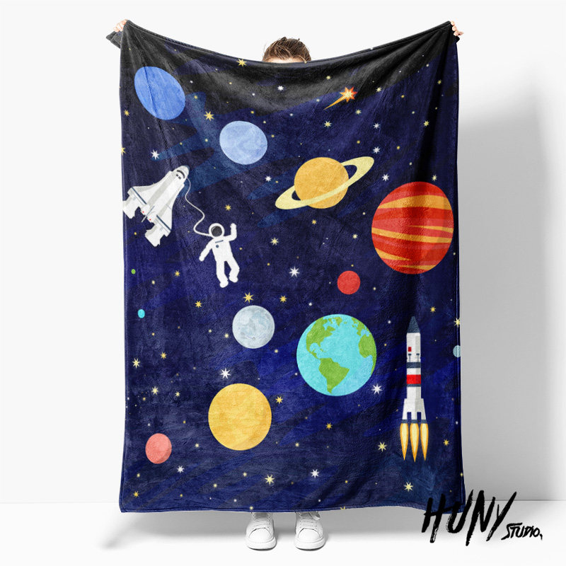 创意宇宙飞船星球宇航员儿童宿舍幼儿园绒毯空调被毛毯挂毯床单,床上用品,休闲毯/毛毯/绒毯,淘宝优惠券,粉丝福利购,淘宝优惠卷