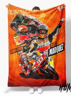 马克马奎斯MotoGP赛车手Marquez周边装饰海报毛毯午睡沙发盖毯被