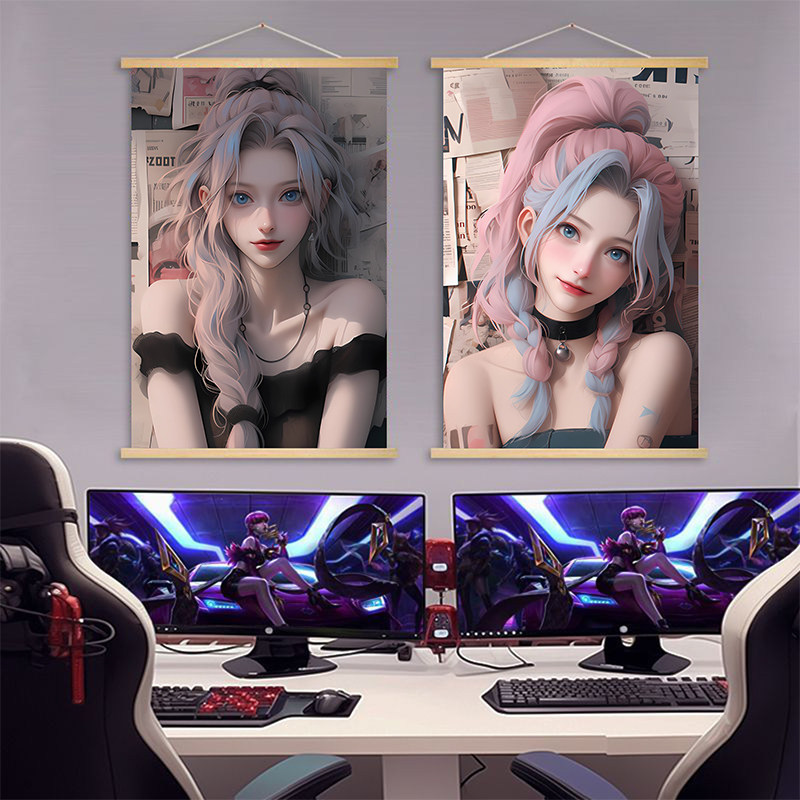 金克丝海报挂画LOL英雄联盟超大可爱唯美壁画电竞房间卧室装饰画