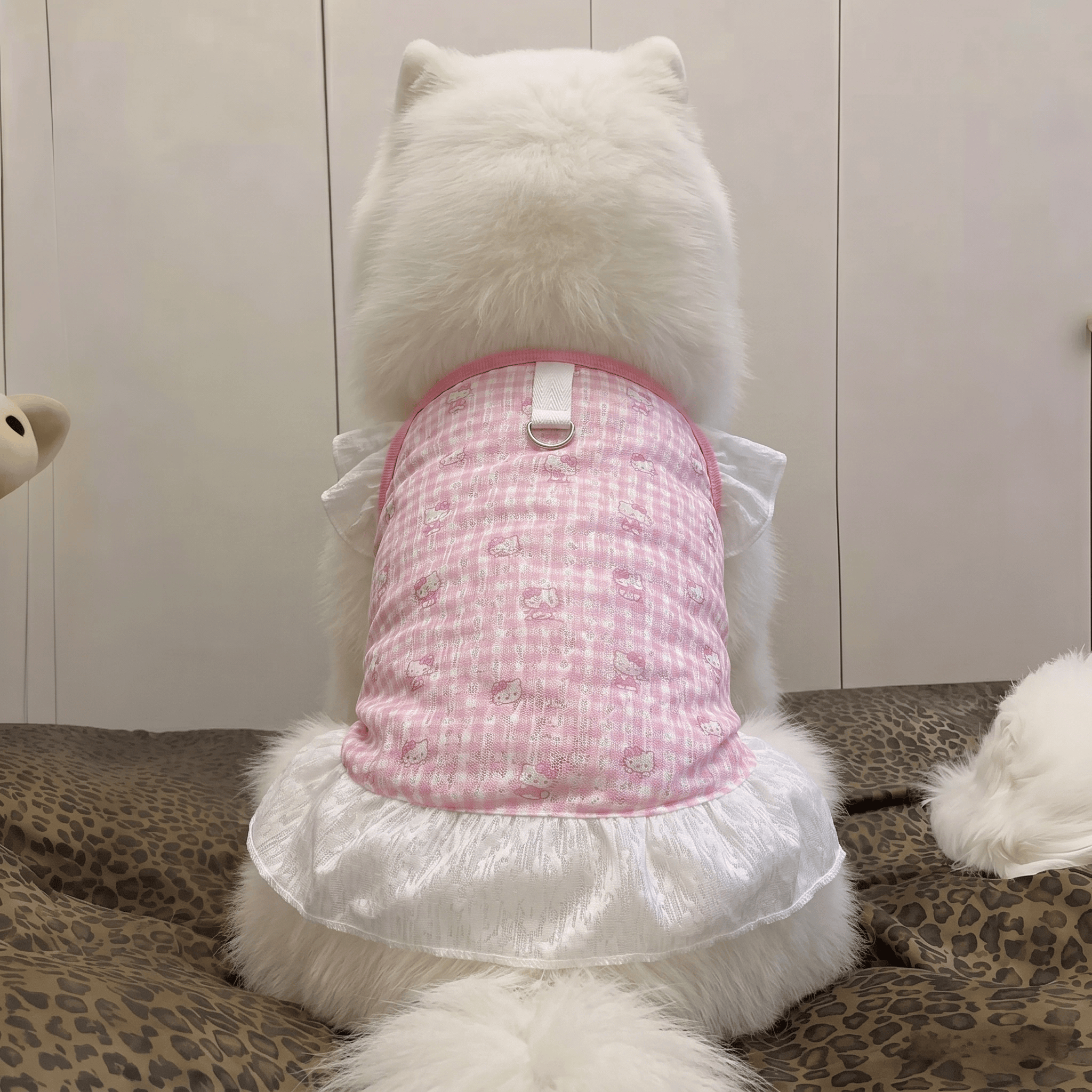 狗狗衣服金毛萨摩耶睡衣家居服中大型犬夏季薄款网纱透气吊带裙
