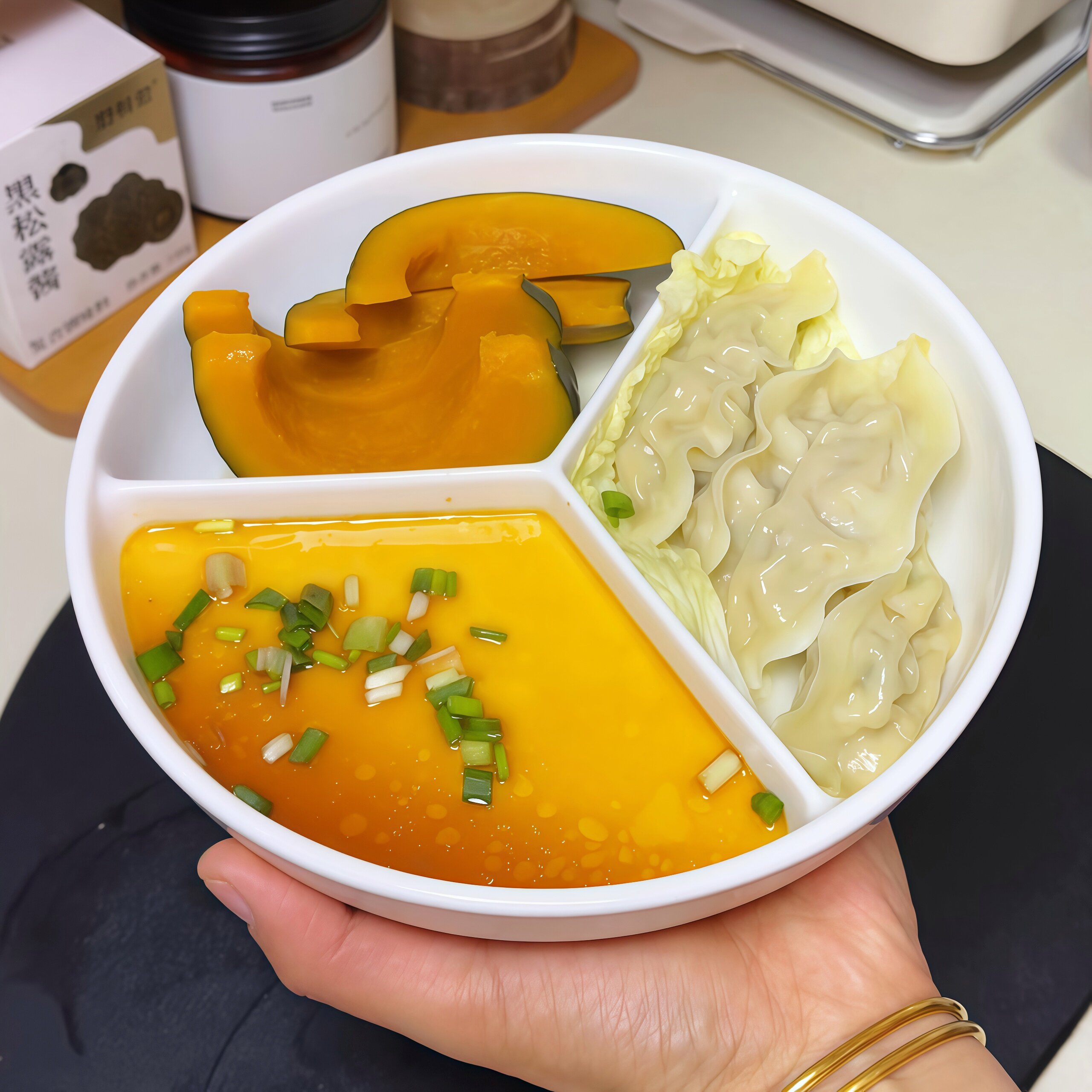 早餐一锅出|陶瓷分格盘多格蒸菜备菜配菜盘懒人家用电饭煲内蒸笼
