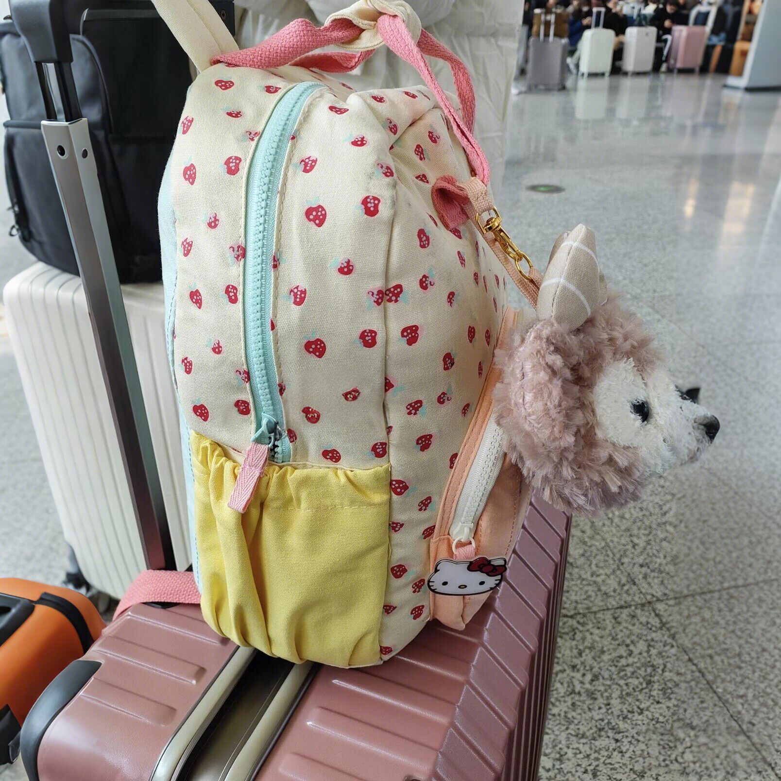 双肩包草莓书包女高级感小众旅游轻便高颜值大容量结实耐用背包