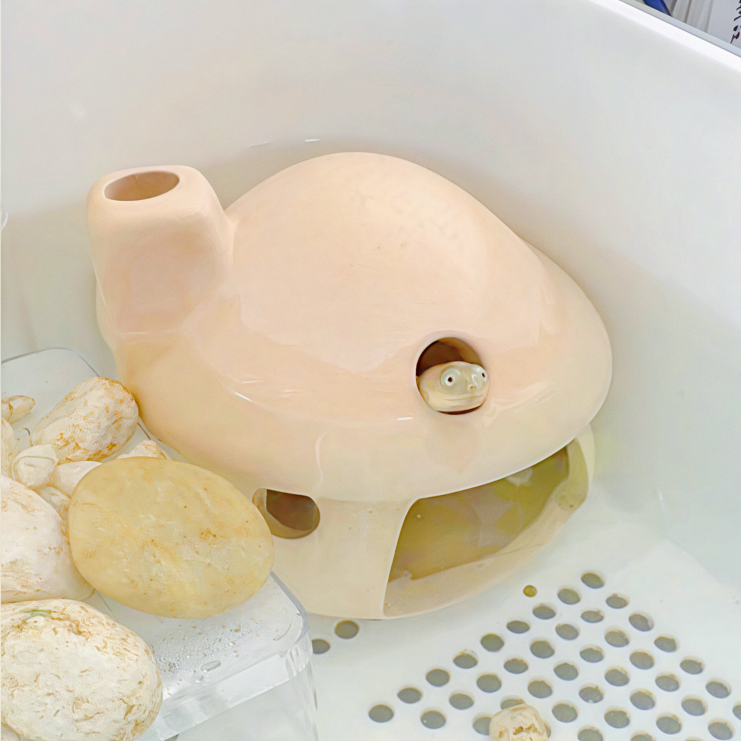 可爱蘑菇乌龟躲避屋睡觉窝爬宠洞穴鱼虾躲避洞高颜值装饰造景摆件