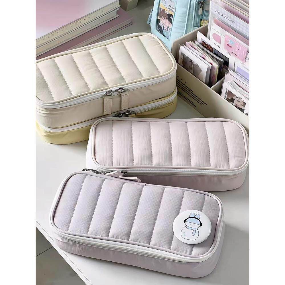 芙芙饼笔袋颜值ins风2025新款痛笔袋学生文具盒大容量手账收纳包