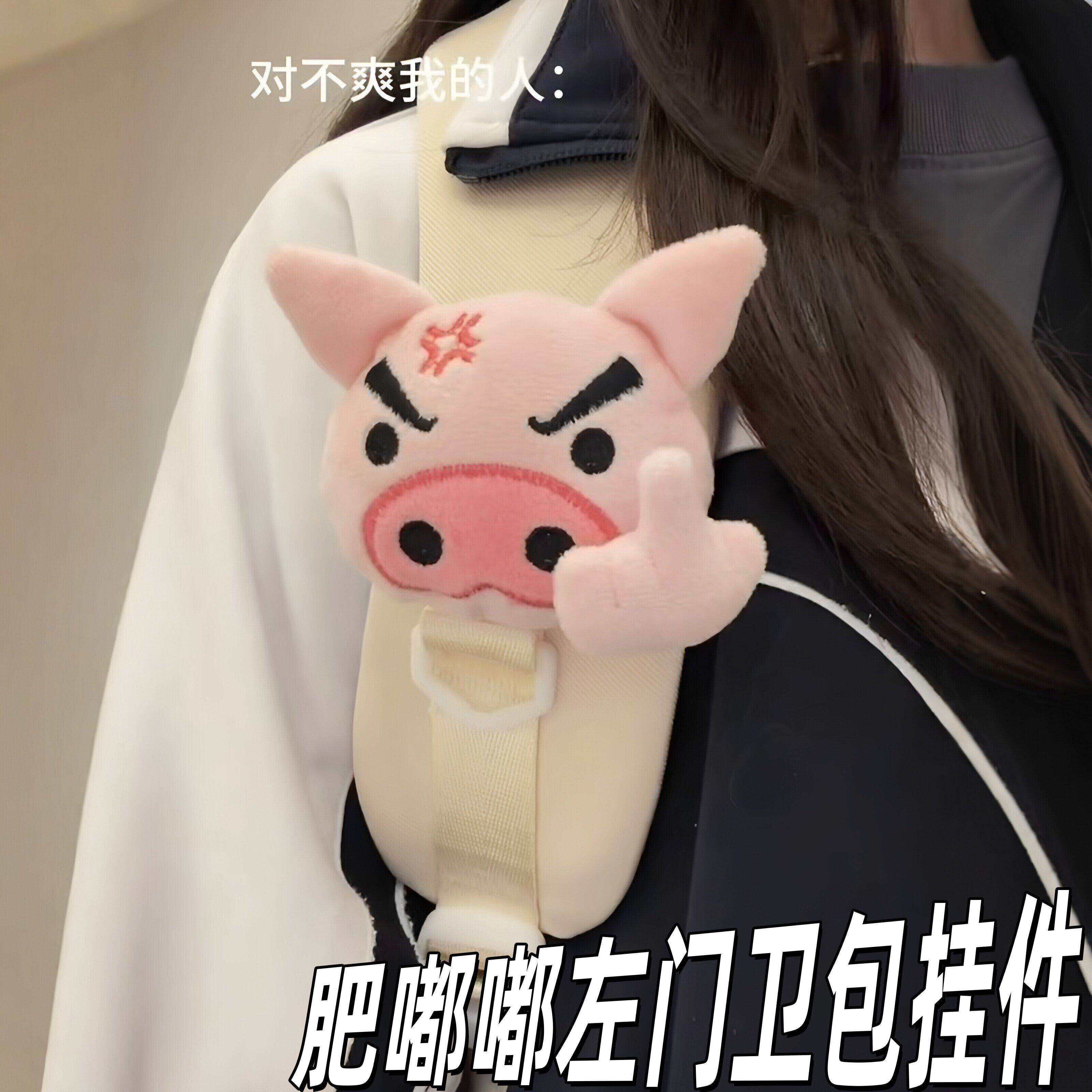 肥嘟嘟左门卫包挂件创意蜡笔小新拽猪毛绒挂件可爱卡通玩偶送女友