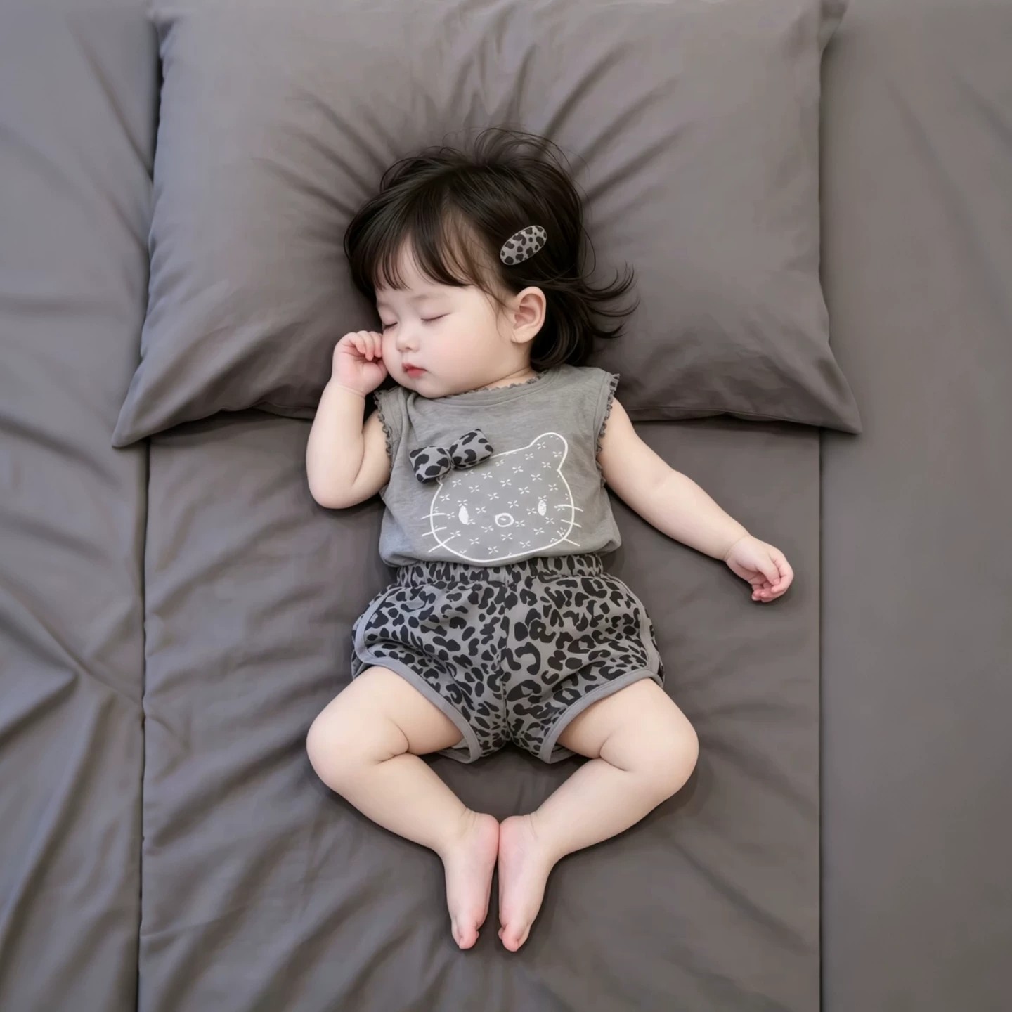 新生婴儿衣服薄款夏季女宝宝超萌可爱卡通kt猫蝴蝶结百搭休闲背心