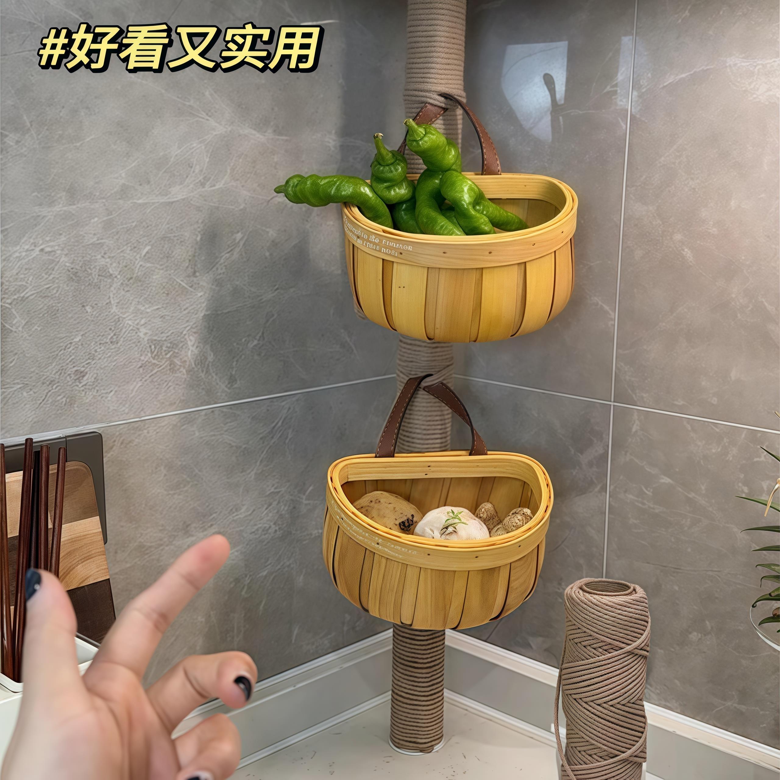 厨房燃气管道遮挡麻绳装饰缠绕天然气管道置物篮创意遮丑美化神器