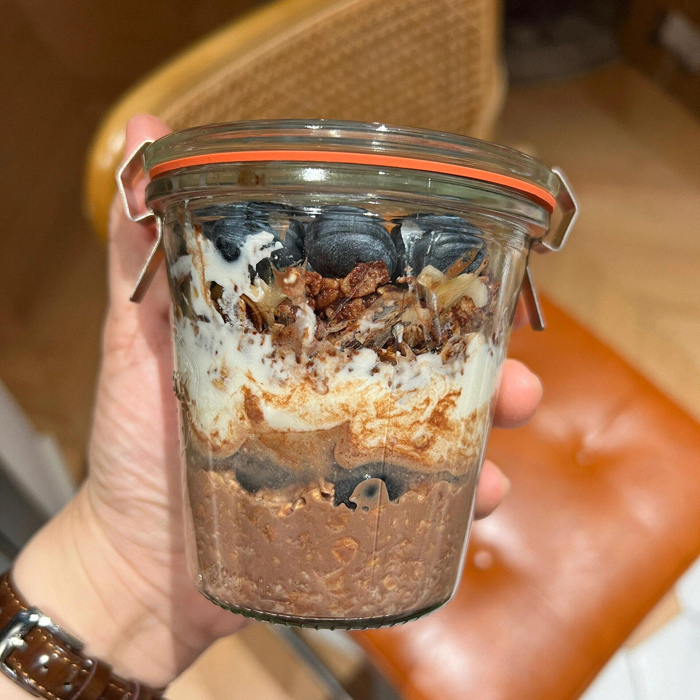 燕麦杯外带早餐碗便携隔夜酸奶水果沙拉牛奶杯玻璃带盖上班保鲜盒