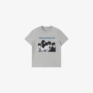 猫与小鼠 26ss人像摇滚乐队巡演印花灰色纯棉短袖T恤Vintage Tee