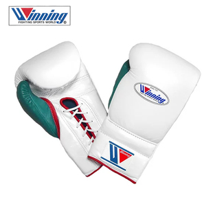 WINNING BOXING高端职业专业拳击格斗泰拳比赛拳套定制款白绿红