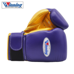 WINNING日本进口专业拳击手套 比赛手套 日本手工制作定制款紫金