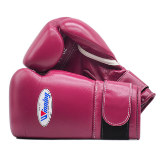 WINNING BOXING高端职业拳击泰拳比赛拳套手套定制紫红玫瑰粉品红