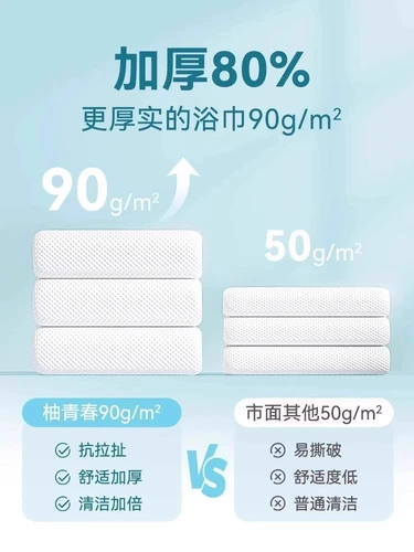 Одноразовое банное полотенце для путешествий, хлопковая упаковка, влажные салфетки для умывания, увеличенная толщина