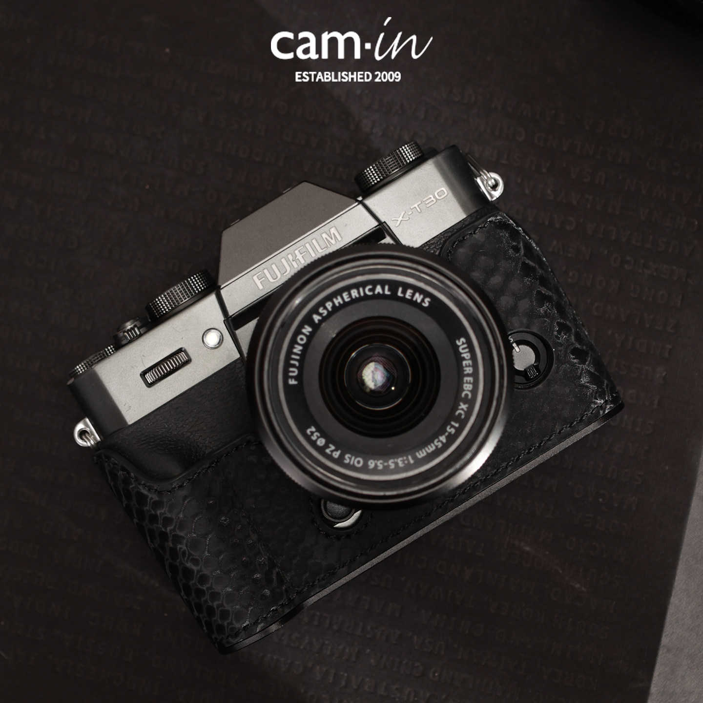 cam-in 富士XT30三代保护套牛皮蛇纹相机套XT30二代皮套xt30半套