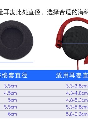 电话话务耳麦后挂运动对讲机海绵耳机套耳罩海绵套挂耳式耳罩黑色