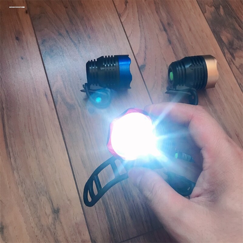 手电筒自行车灯骑行夜灯自灯3挡光单车装备山地车远射前灯单车