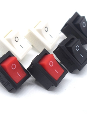 小船型开关 2脚2档 KCD1 电源开关 21X15MM 6A250V 红/白/黑色 铜