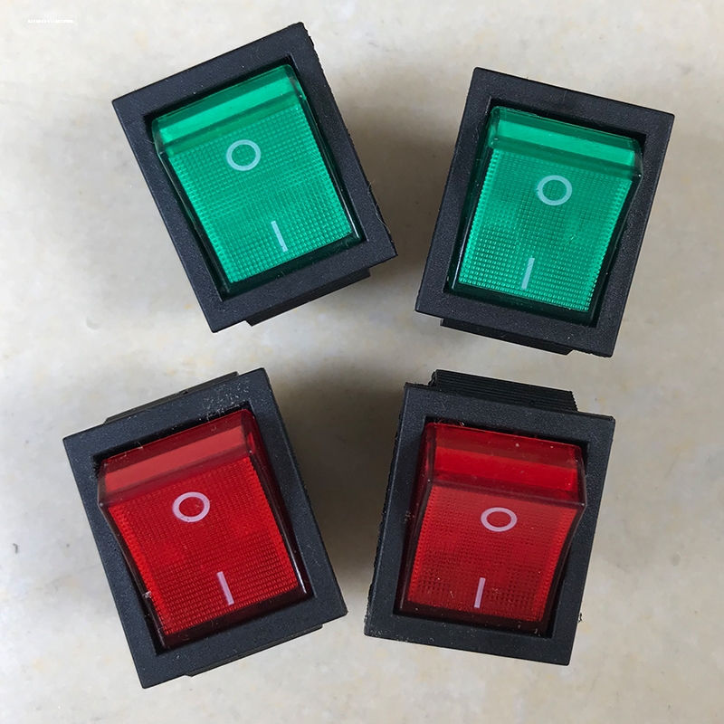 KCD2大尺寸37X29 船型开关4脚带灯耐高温大银触点电源开关40A 50A