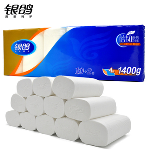 银鸽卷纸蓓韧1400克卫生纸原生木浆无芯家用纸巾4层卷纸2提24卷